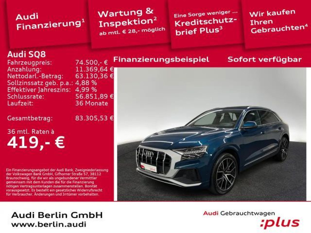 Audi SQ8 TFSI tiptr. STDHZG 360°K MATRIX NACHTS HUD P