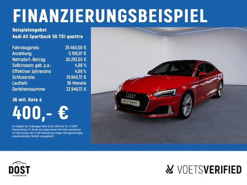 Audi A5 Sportback Quattro 50 TDI
