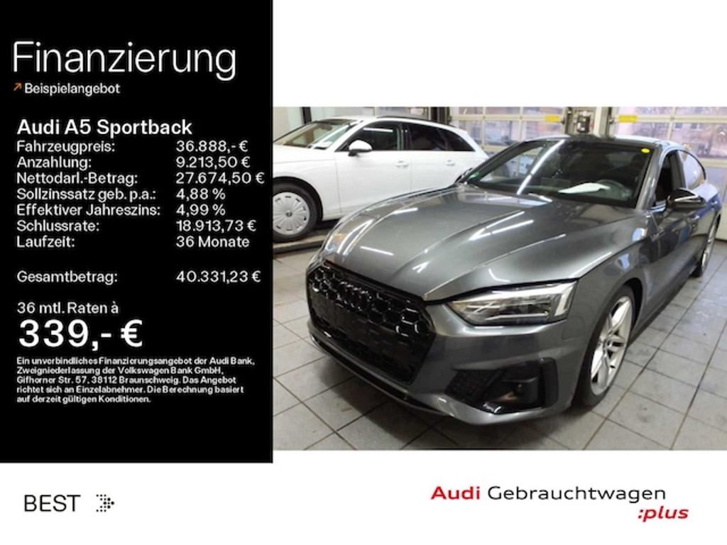 Audi A5 Sportback Quattro Business S-Line S-Tronic 40 TDI