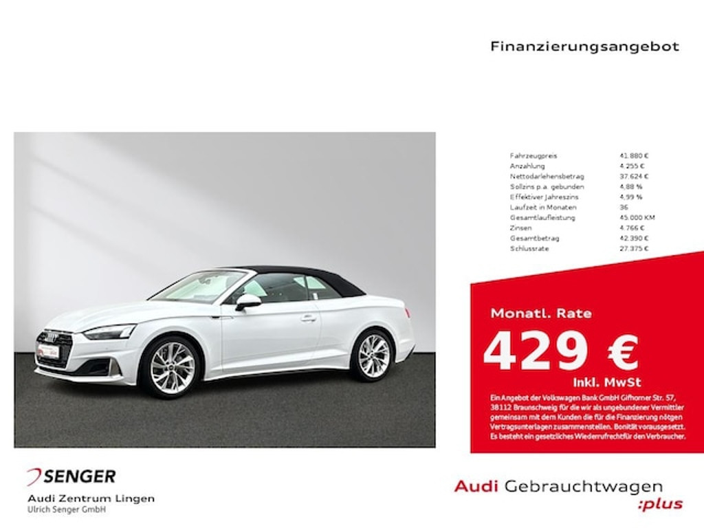 Audi A5 Cabriolet S-Tronic 40 TFSI