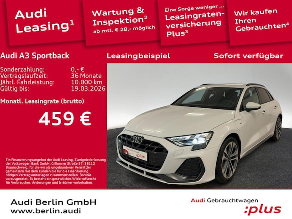 Audi A3 Sportback S-Line S-Tronic Hybride 40 TFSI