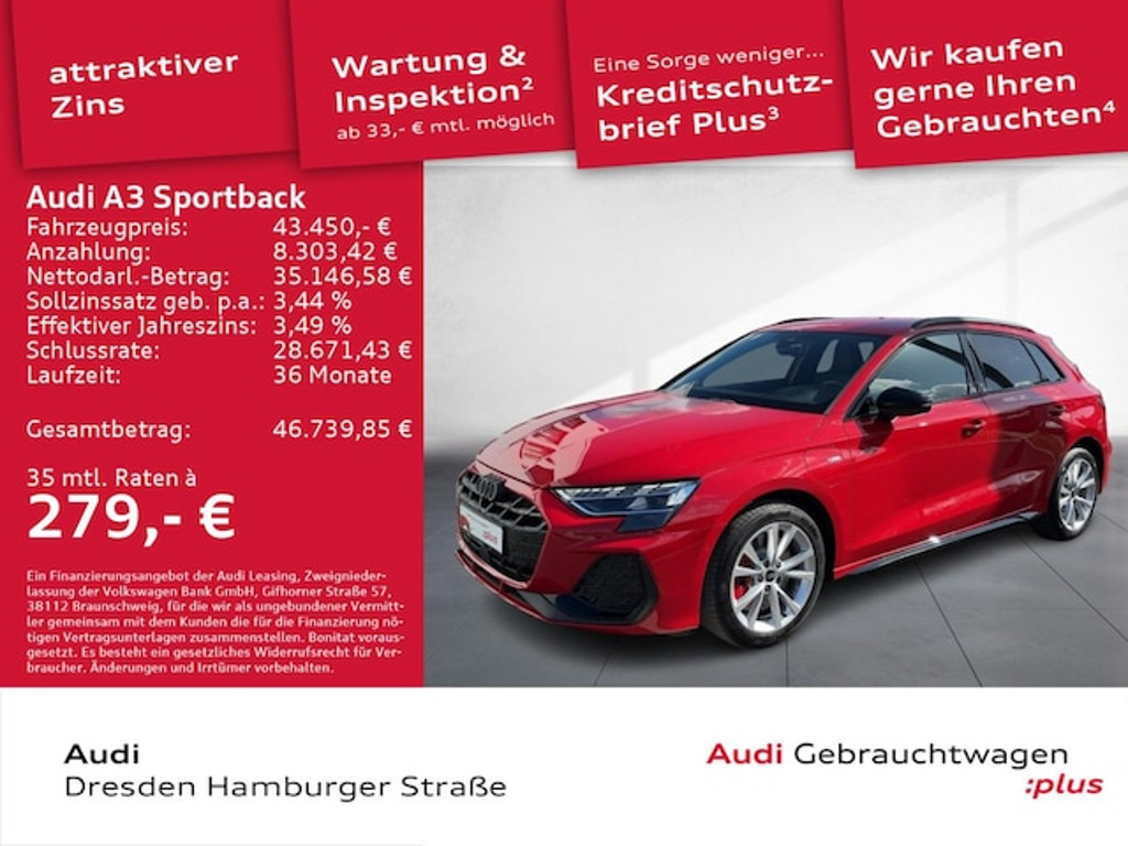 Audi A3 Sportback S-Line S-Tronic Hybride 45 TFSI