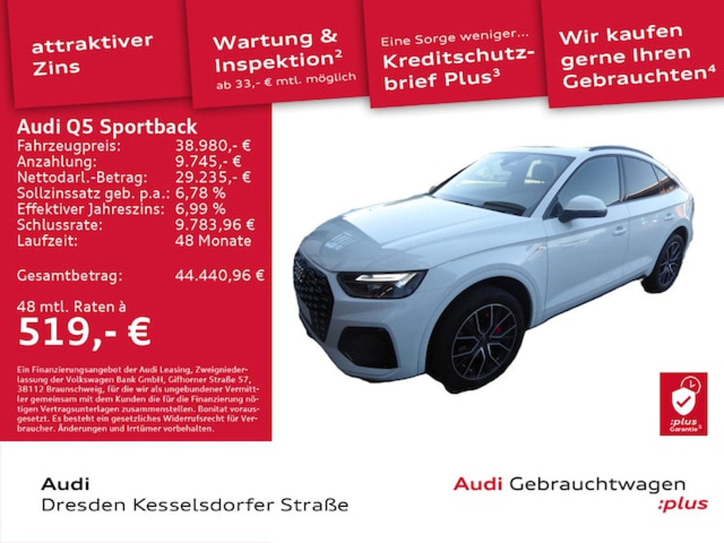 Audi Q5 Sportback Quattro S-Tronic 45 TFSI