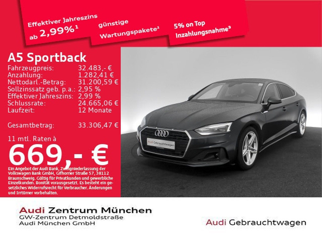 Audi A5 Sportback S-Tronic 40 TFSI