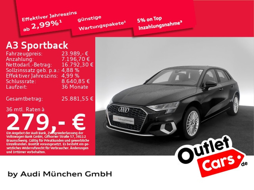 Audi A3 Sportback S-Tronic Hybride 40 TFSI