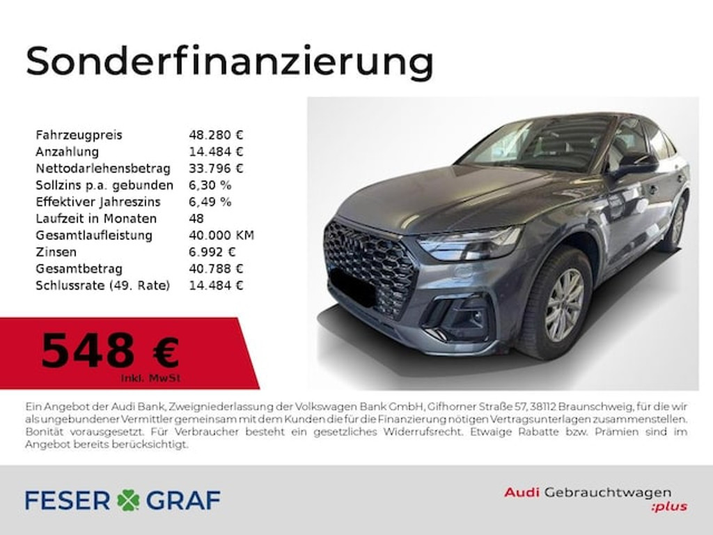 Audi Q5 Sportback Quattro S-Tronic 40 TFSI