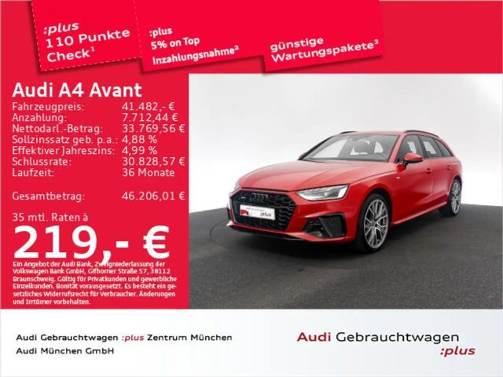 Audi A4 Quattro S-Line S-Tronic 40 TFSI