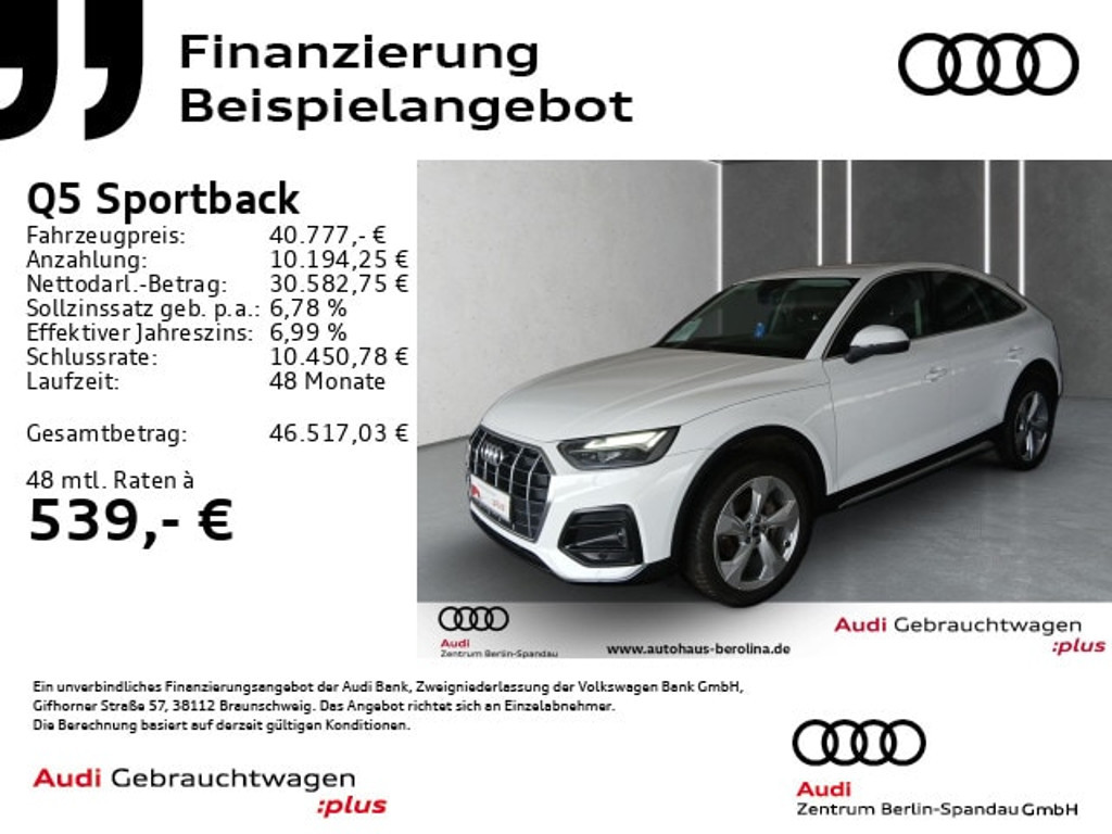 Audi Q5 Sportback Quattro S-Tronic 40 TFSI
