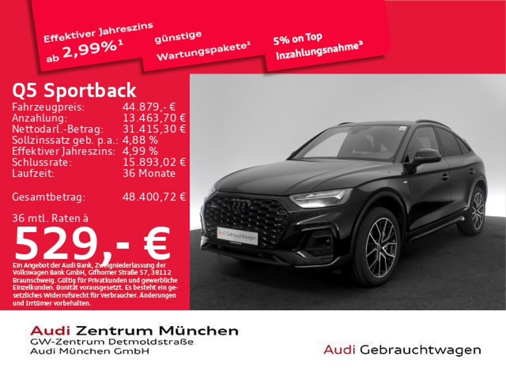 Audi Q5 Sportback Quattro S-Line S-Tronic Hybride 50 TFSI