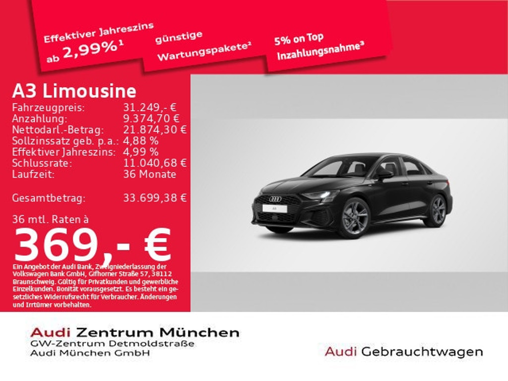 Audi A3 Sedan S-Line S-Tronic 35 TDI