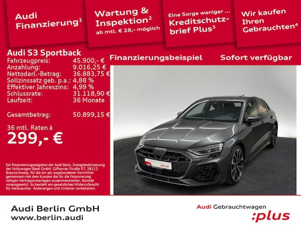Audi S3 Sportback Quattro S-Tronic