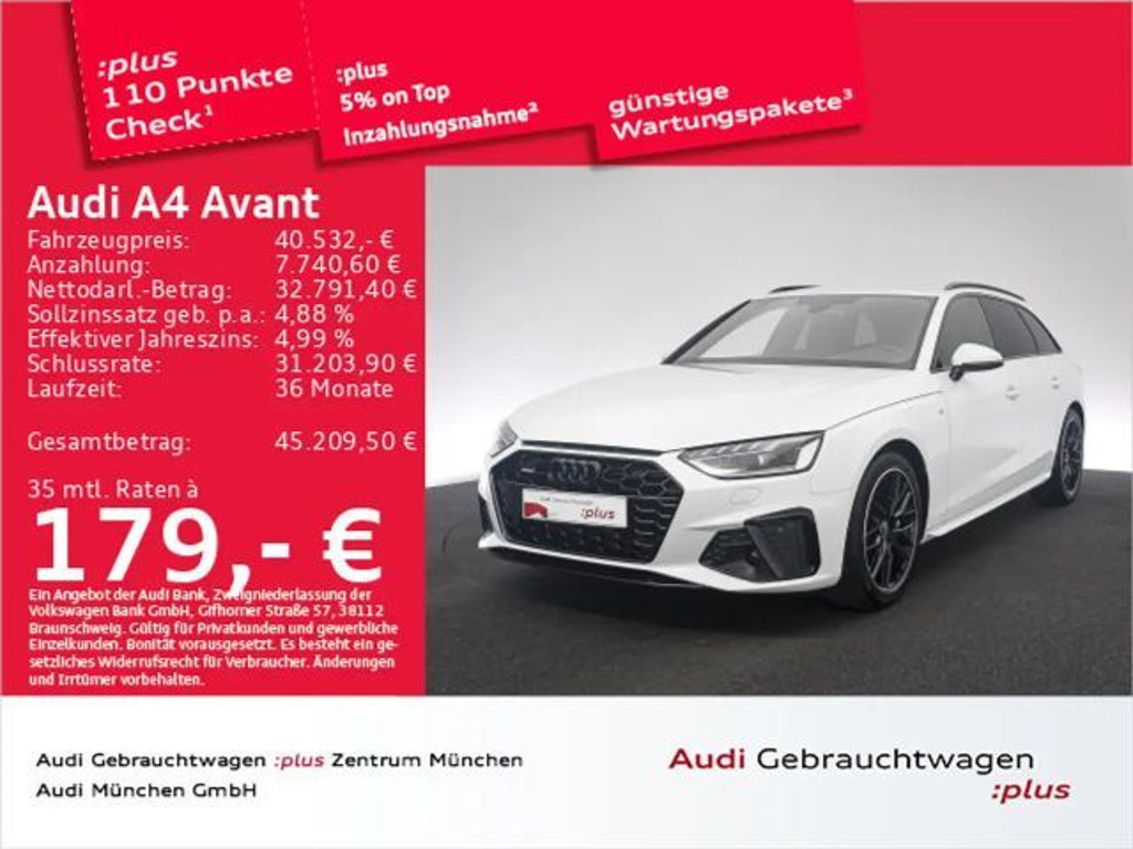 Audi A4 Quattro S-Line S-Tronic 40 TFSI