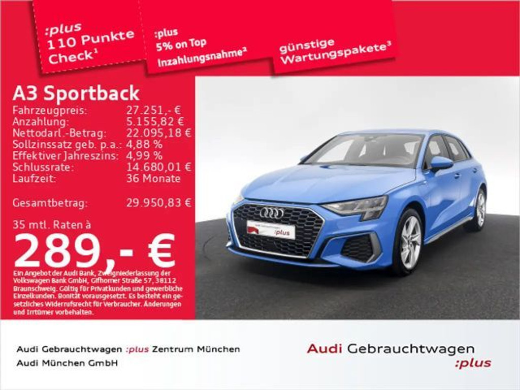 Audi A3 Sedan S-Line S-Tronic Hybride 40 TFSI