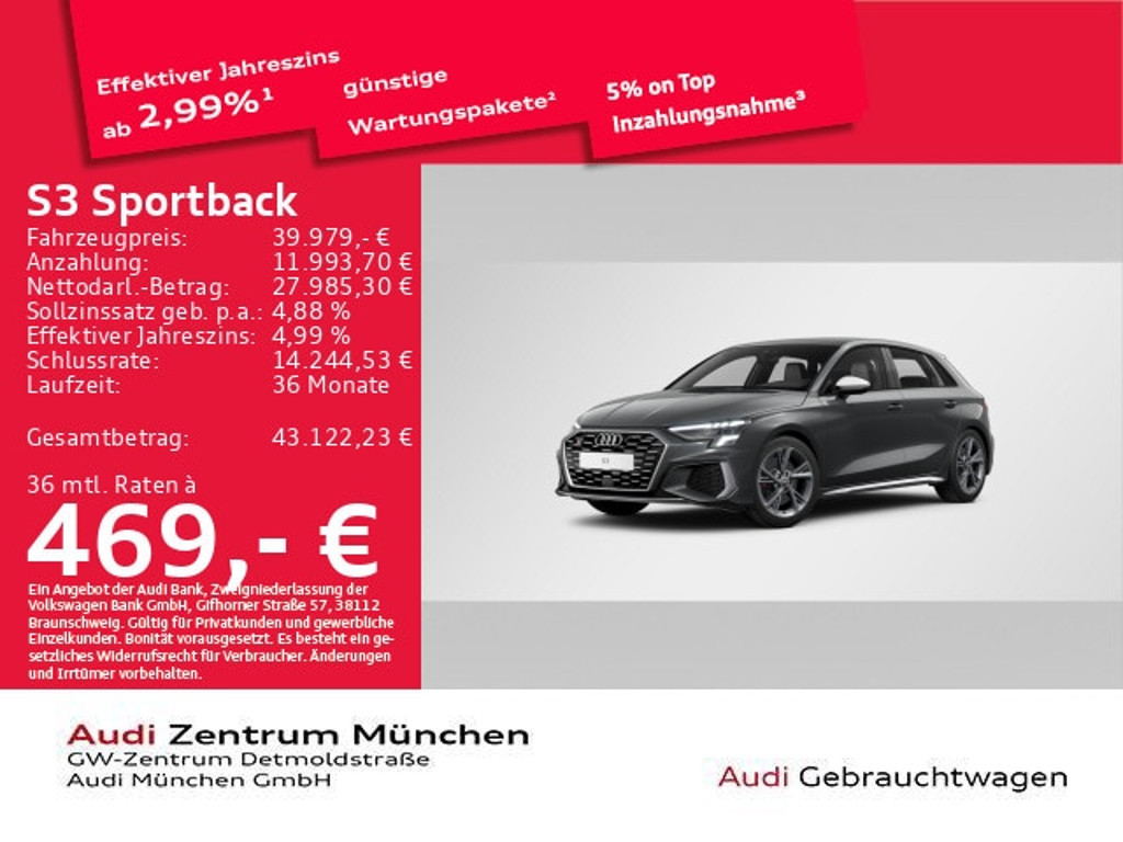 Audi S3 Sportback Quattro S-Tronic