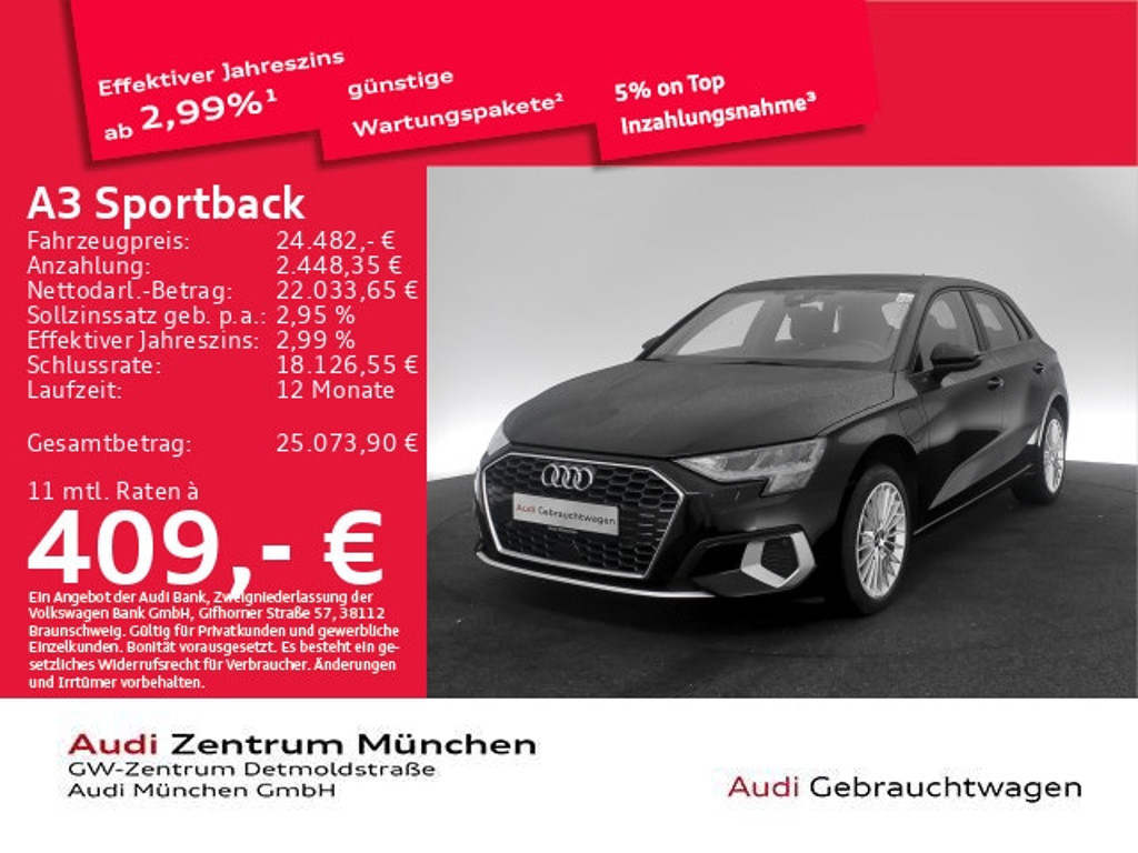 Audi A3 Sportback S-Tronic Hybride 40 TFSI
