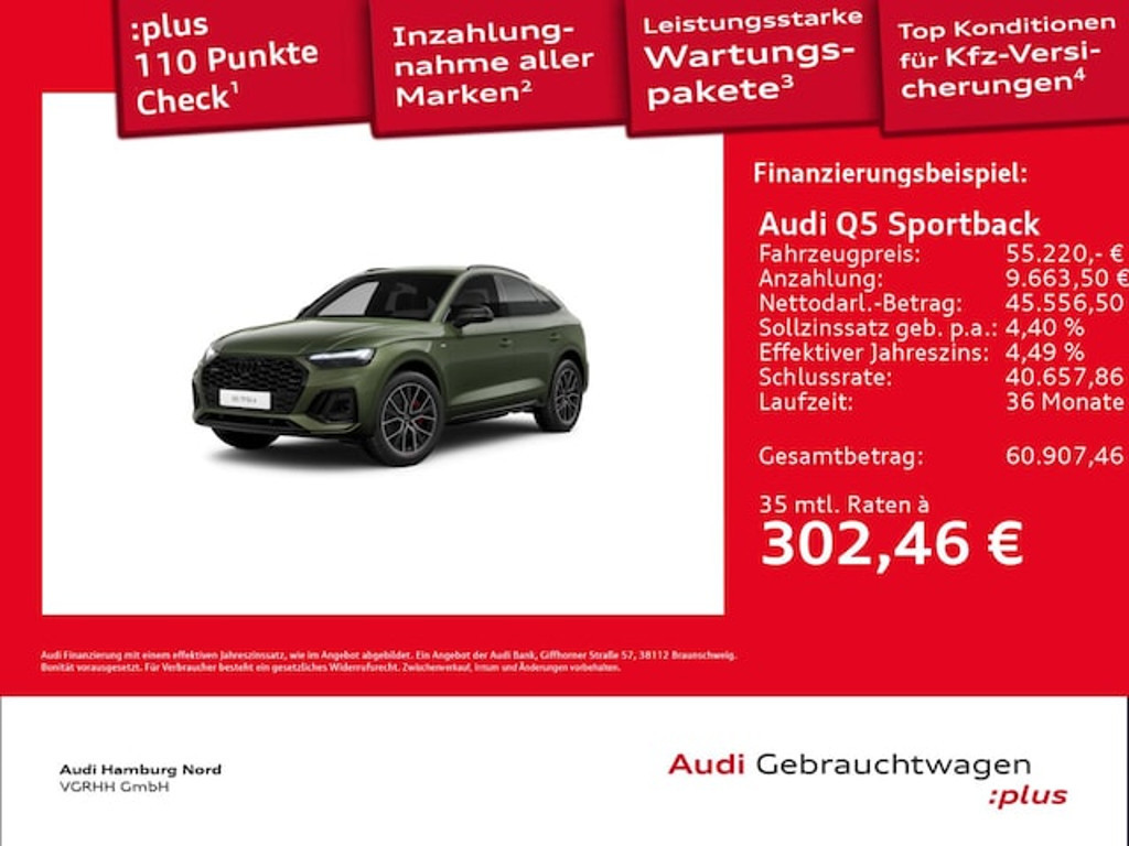 Audi Q5 Sportback Quattro Business S-Line S-Tronic Hybride 50 TFSI