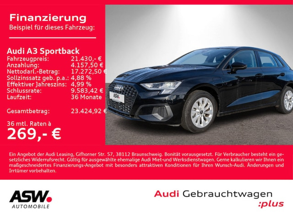 Audi A3 Sportback S-Tronic Hybride 40 TFSI