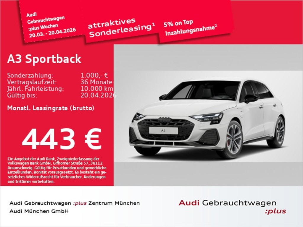 Audi A3 Sportback S-Line S-Tronic Hybride 45 TFSI