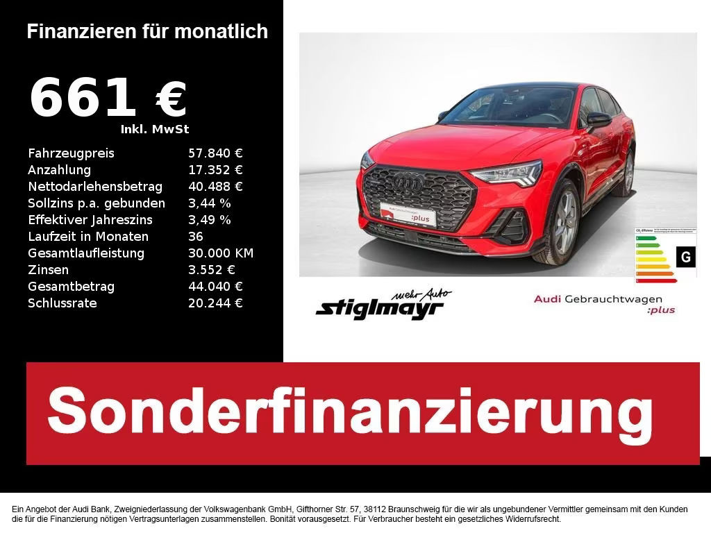 Audi Q3 Sportback Quattro S-Line 45 TFSI