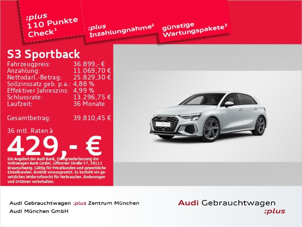 Audi S3 Sportback Quattro S-Tronic