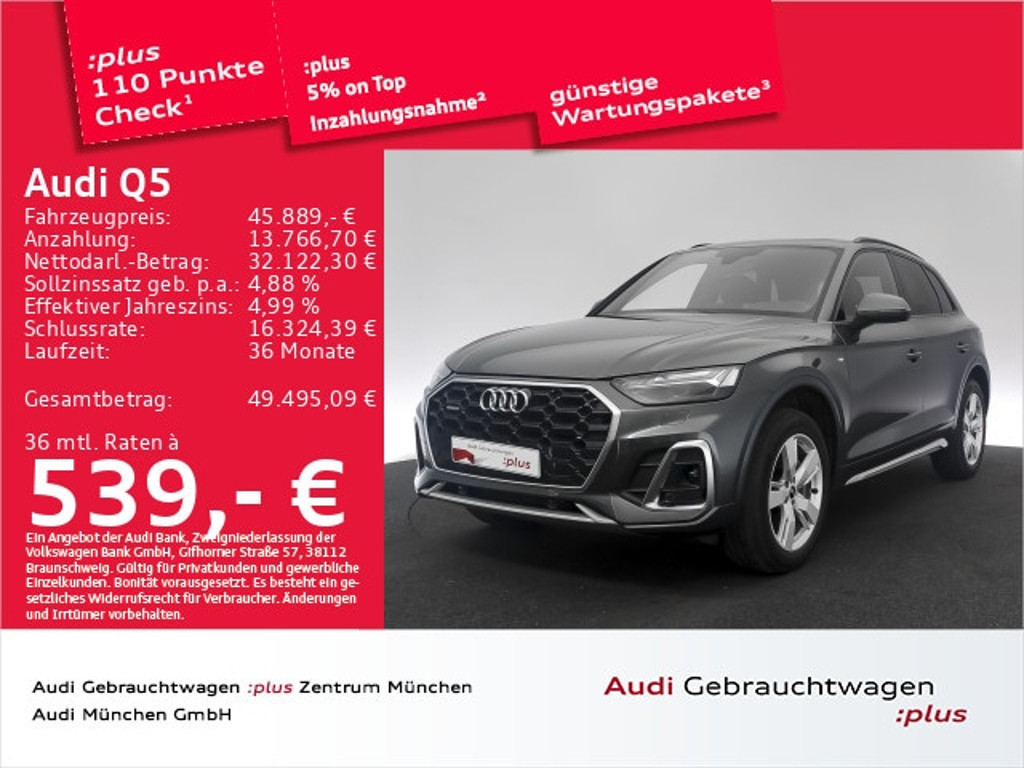 Audi Q5 Quattro S-Line S-Tronic Hybride 55 TFSI