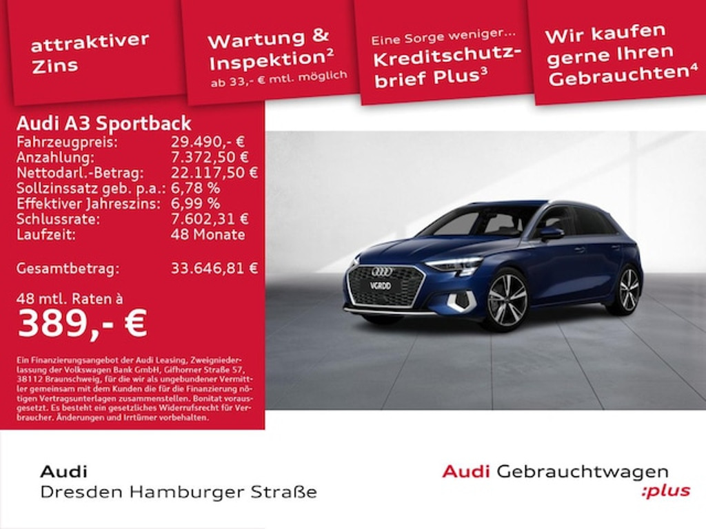 Audi A3 Sportback S-Tronic 35 TFSI
