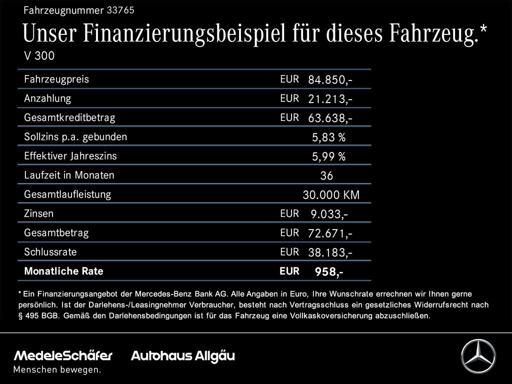 Mercedes-Benz V-Klasse V 300 AMG Line AVANTGARDE Limousine Lang
