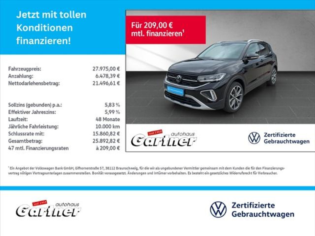 Volkswagen T-Cross DSG Style 1.0 TSI