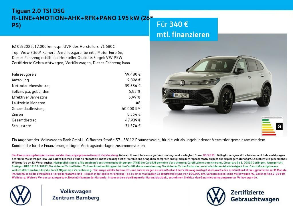 Volkswagen Tiguan 4Motion DSG R-Line 2.0 TSI