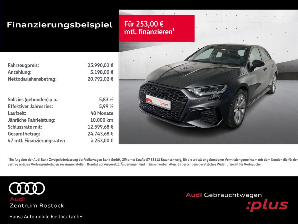 Audi A3 Sportback Sedan S-Line S-Tronic 35 TFSI