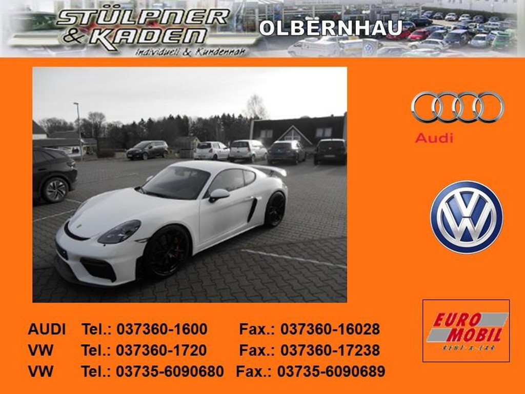 Porsche Cayman GT4, 918-Schalensitz, Sport-Crono-Paket,
