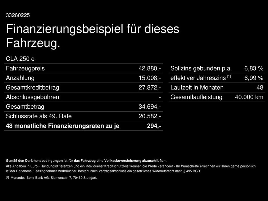 Mercedes-Benz CLA-Klasse CLA 250 AMG Line CLA 250 e