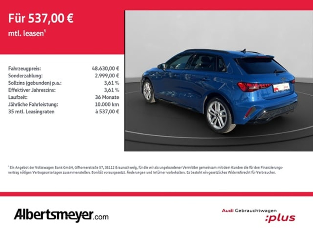 Audi A3 Sportback S-Line S-Tronic Hybride 45 TFSI