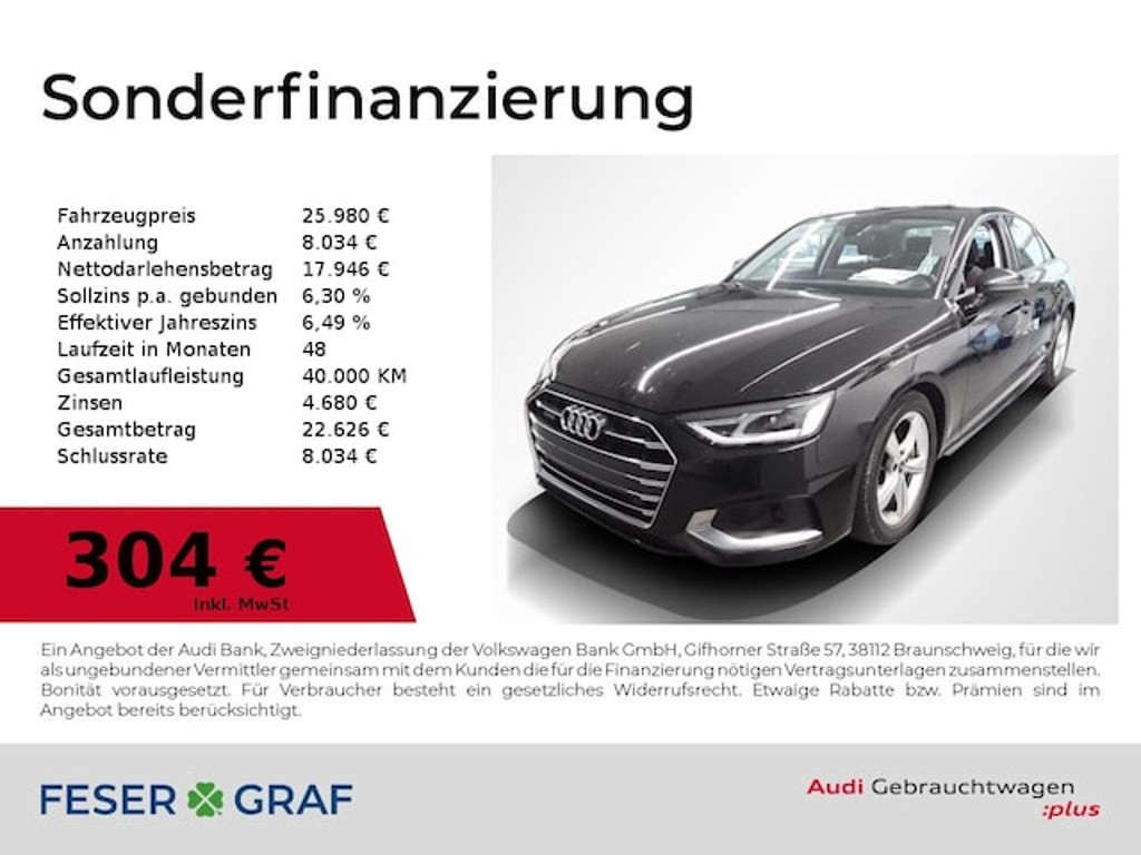 Audi A4 Sedan Quattro S-Tronic 40 TDI