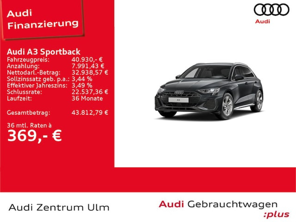 Audi A3 Sportback S-Line S-Tronic Hybride 40 TFSI