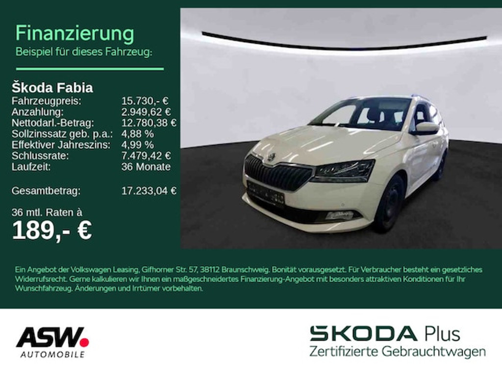 Skoda Fabia Combi 1.0 TSI Best