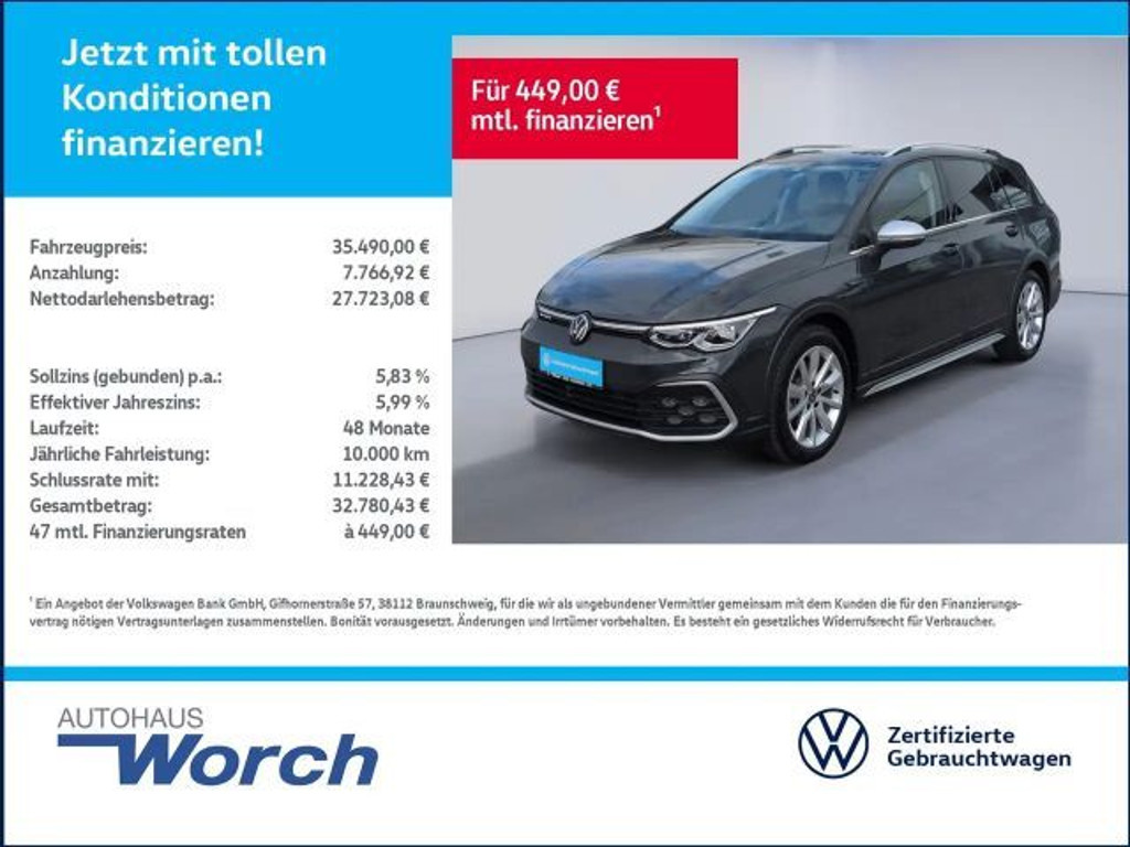 Volkswagen Golf DSG Variant AllTrack Golf VIII 2.0 TDI