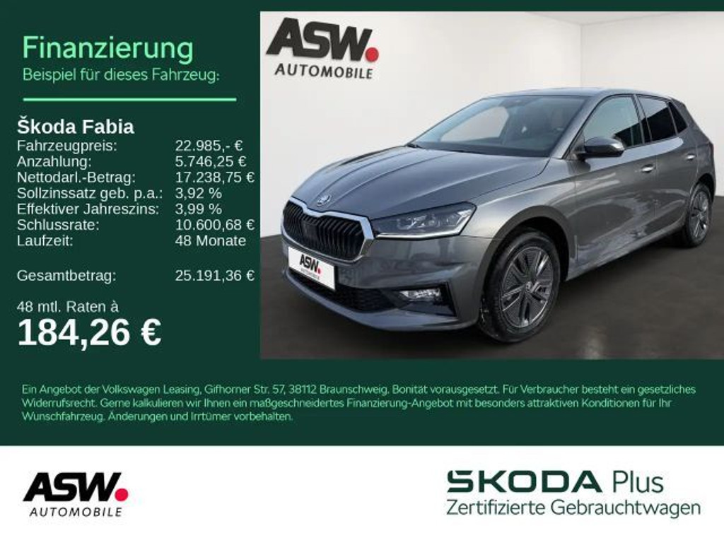 Skoda Fabia Balance 1,0TSI 95PS Kamera PDC SHZ LED ALU