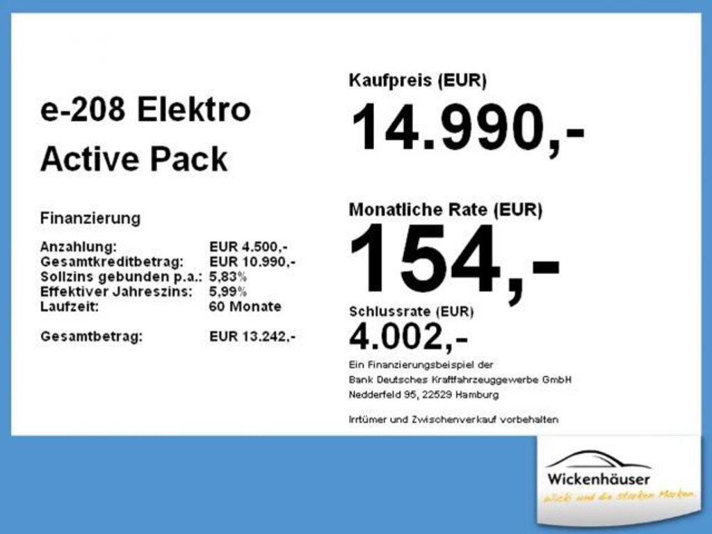 Peugeot e-208 Active Pack