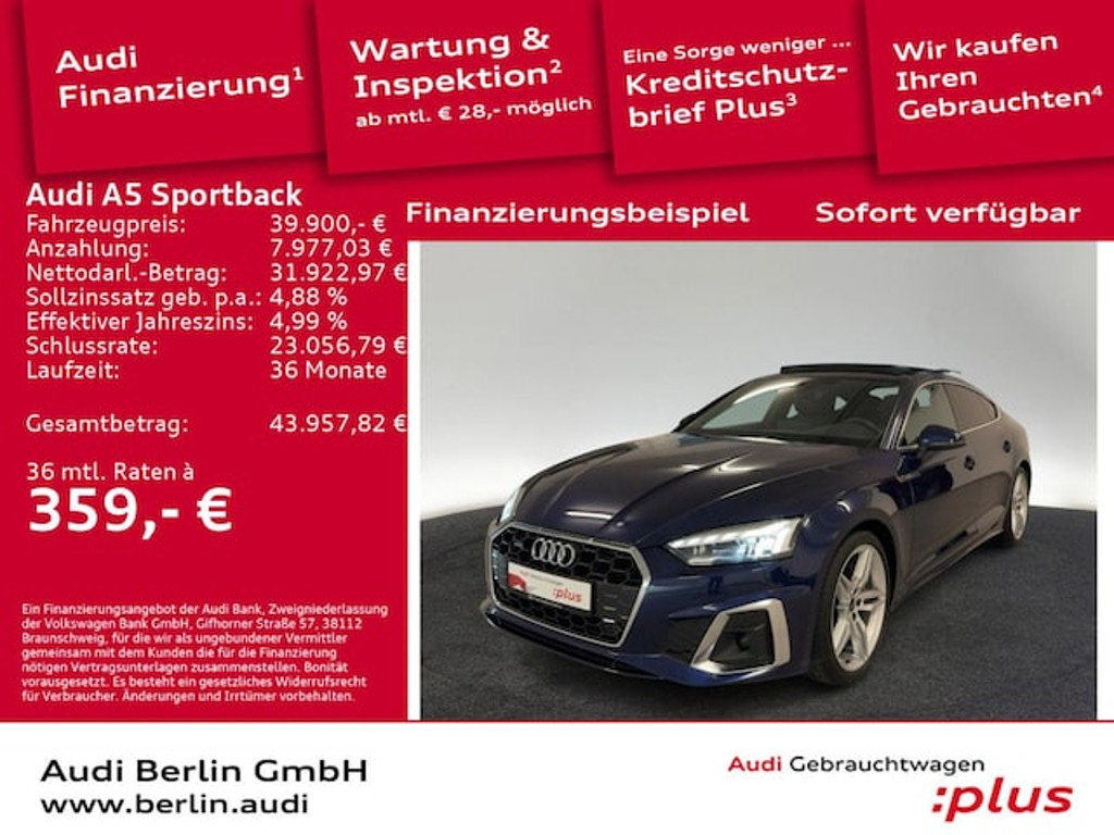 Audi A5 Sportback Quattro Business S-Line S-Tronic 40 TDI