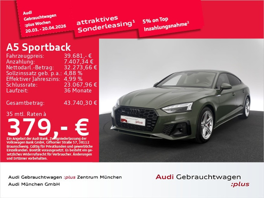 Audi A5 Sportback Quattro S-Tronic 40 TFSI