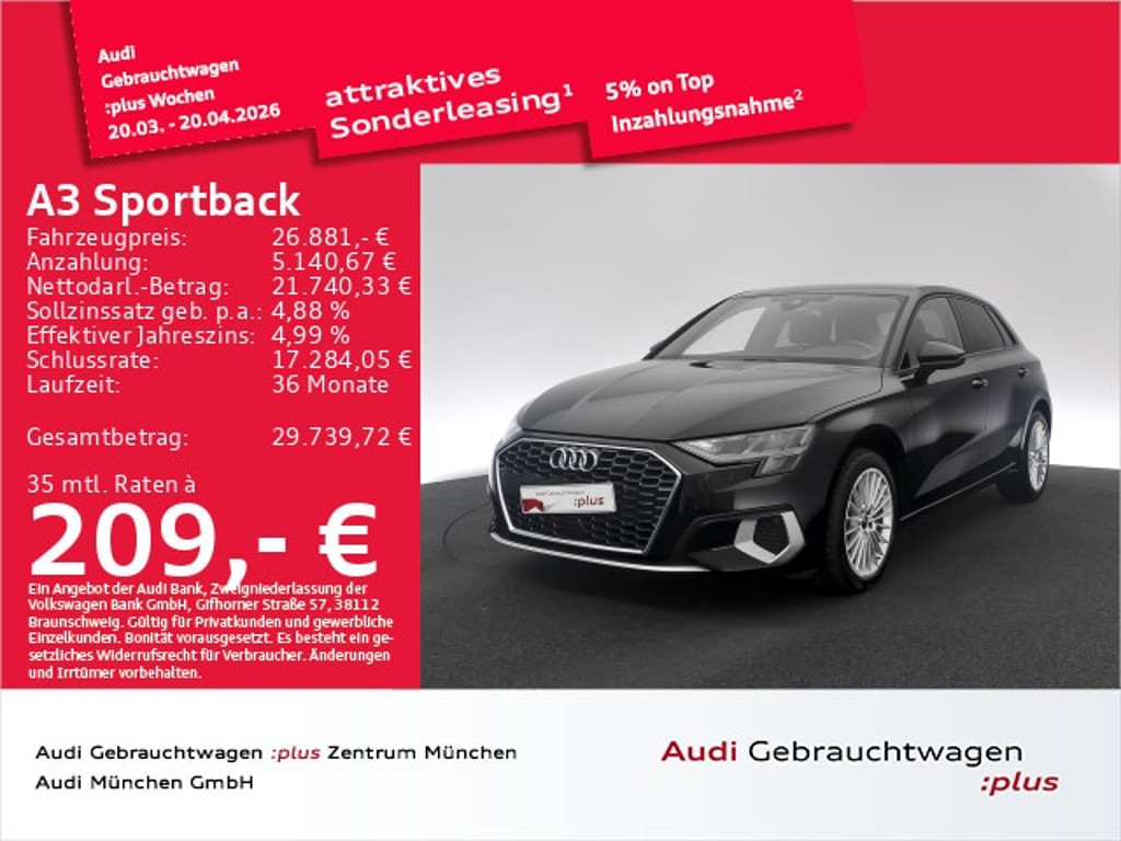 Audi A3 Sportback S-Tronic 30 TFSI