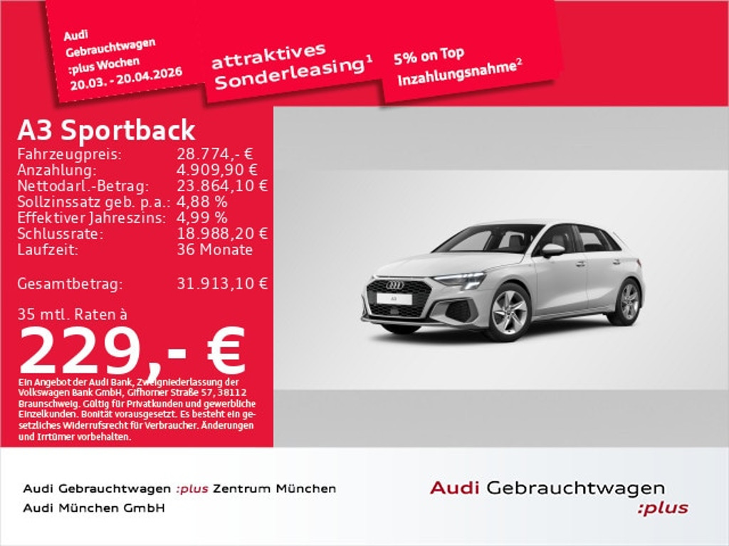 Audi A3 Sportback S-Line S-Tronic 35 TFSI