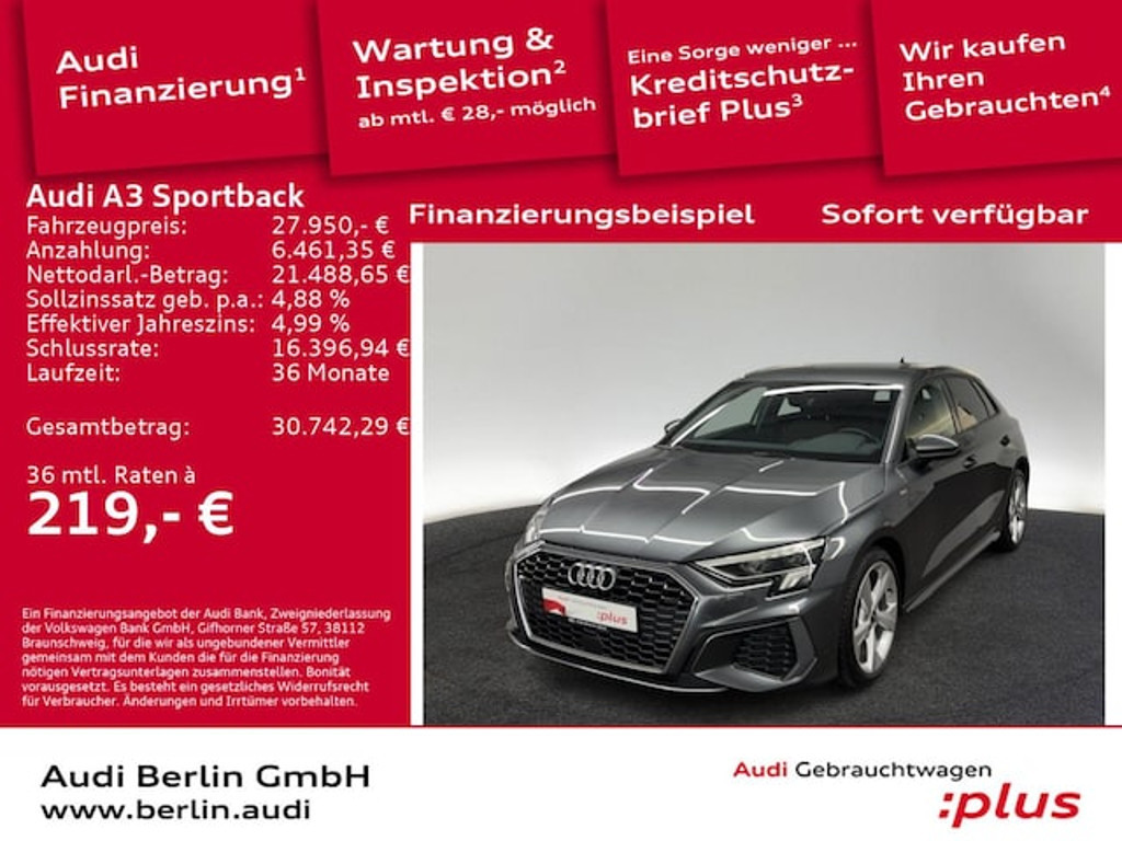 Audi A3 Sportback S-Line S-Tronic 30 TDI