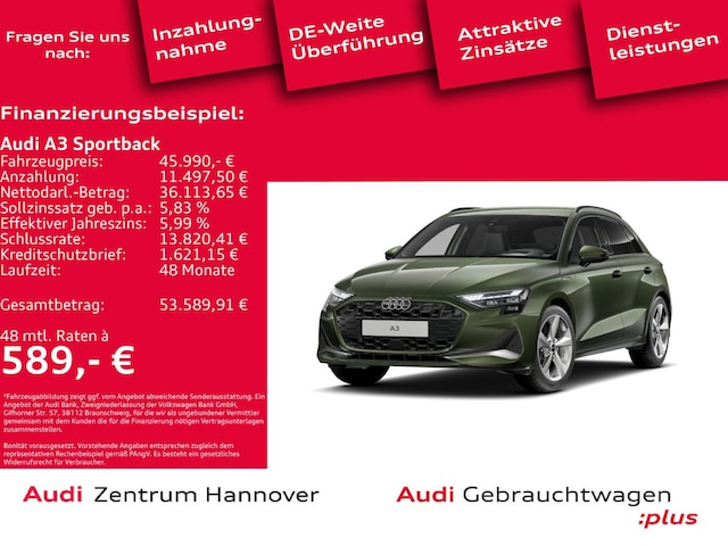 Audi A3 Sportback S-Tronic Hybride 40 TFSI