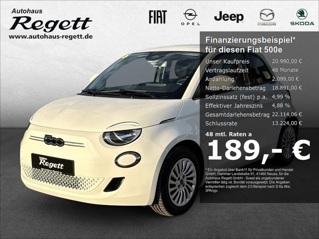 Fiat 500e Navi Apple CarPlay Android Auto Klimaautom