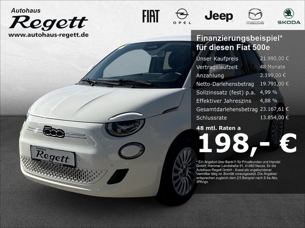 Fiat 500e Navi Apple CarPlay Android Auto Klimaautom