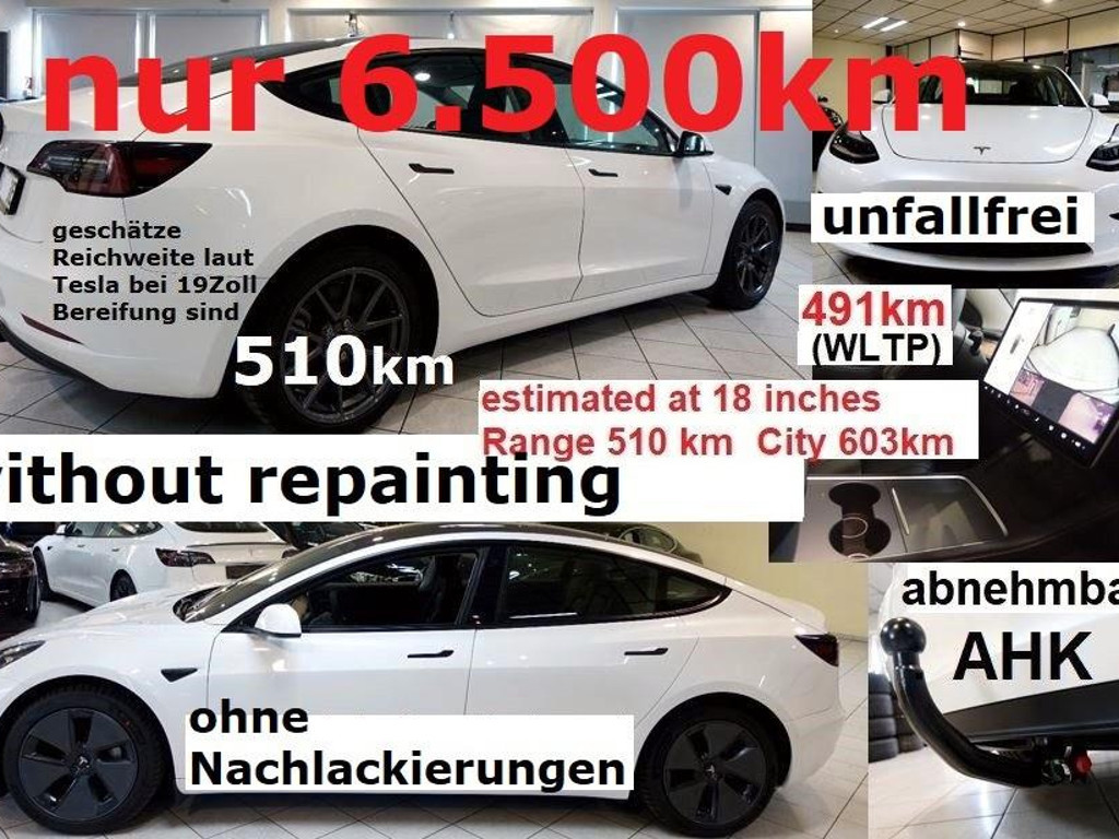 Tesla Model 3 +AHK nahezu neu kaufen auch Tesla an