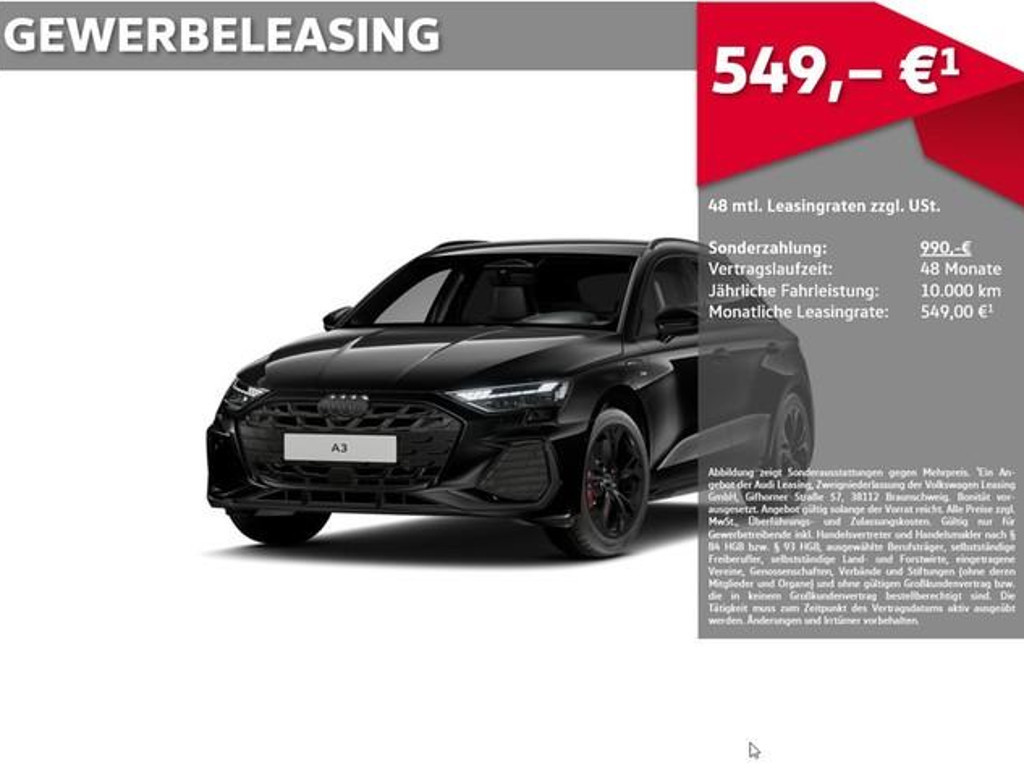 Audi A3 Sportback Sedan S-Line Hybride