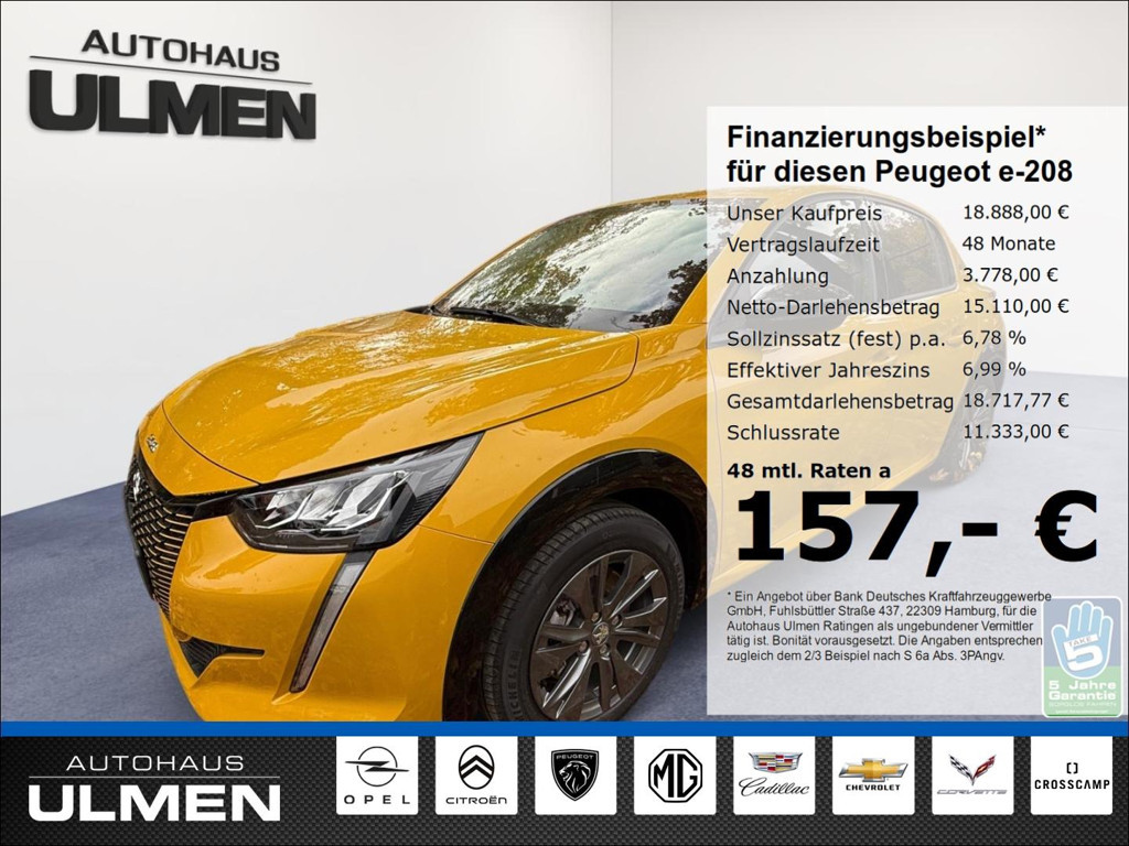 Peugeot e-208 Voll-LED Keyless Sitzheizung+Klimaauto.Alu